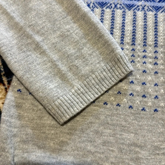 NWT TALBOTS WOMEN CARDIGAN SWEATER TOP BLUE SILVER WHITE SMALL LONG SLEEVE - Picture 5 of 8